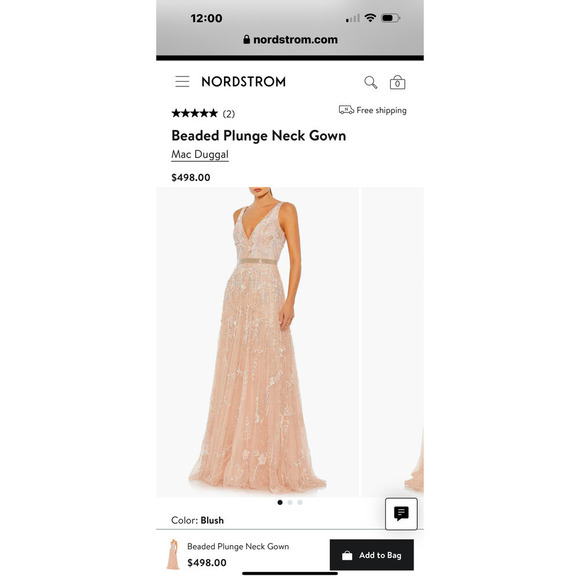 Mac Duggal Embellished Beaded Plunge Neck Long Tulle Gown Size 4 NWT - Picture 3 of 12